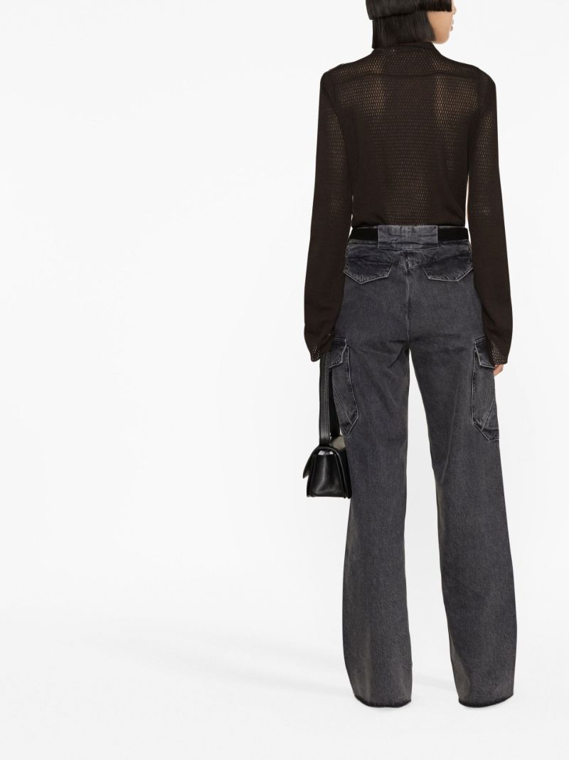 Grey Wide-leg Cargo Jeans