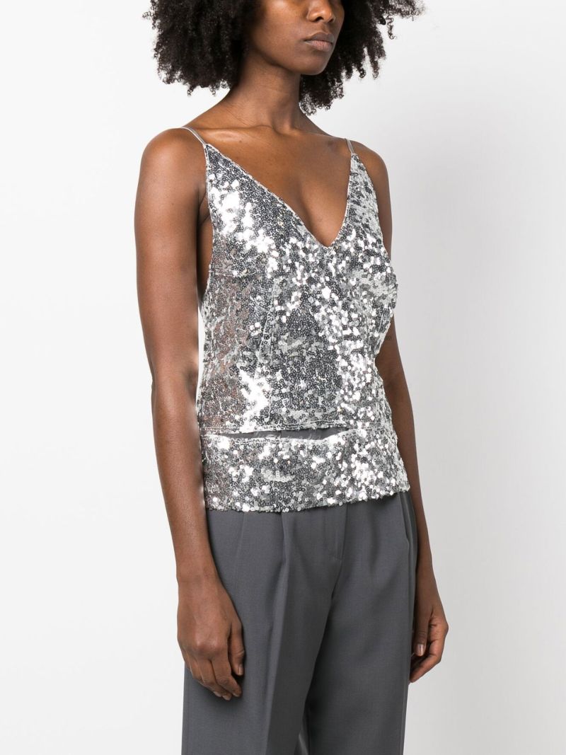Silver Stella Sequin Cami Top