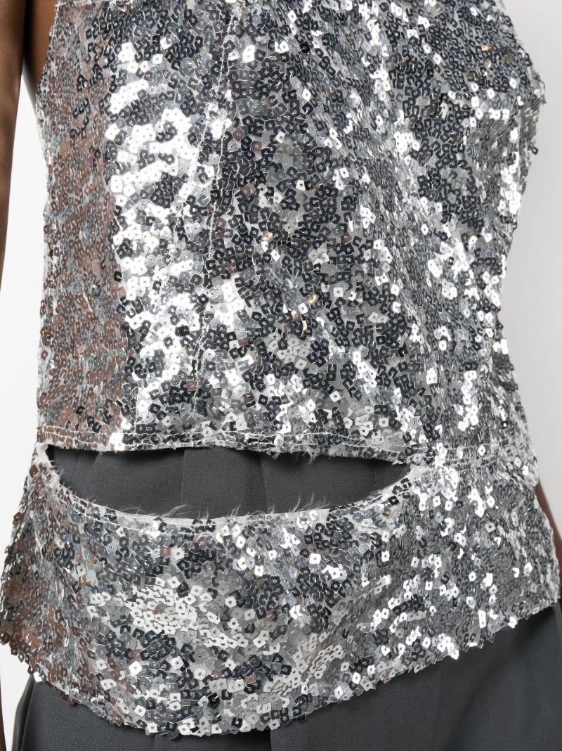 Silver Stella Sequin Cami Top