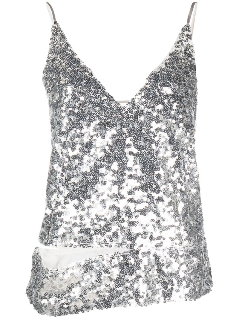 Silver Stella Sequin Cami Top