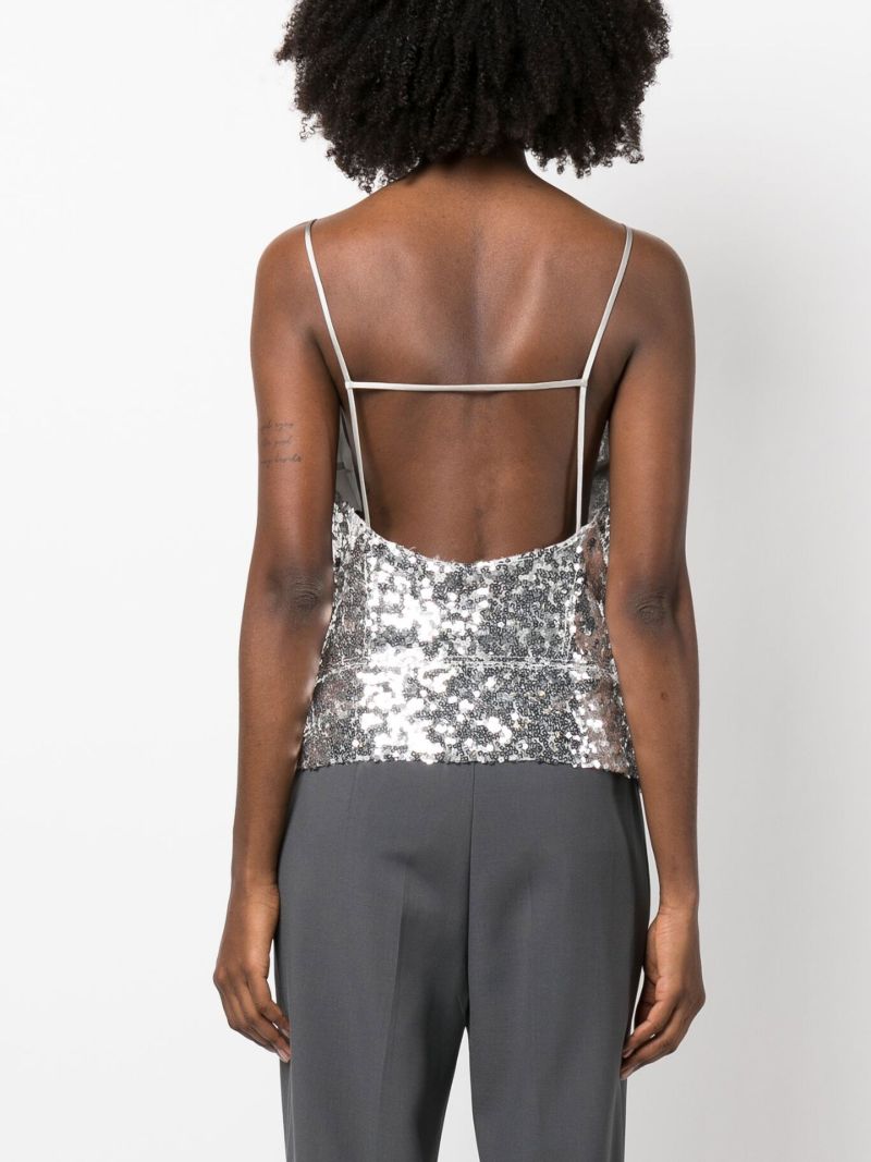 Silver Stella Sequin Cami Top