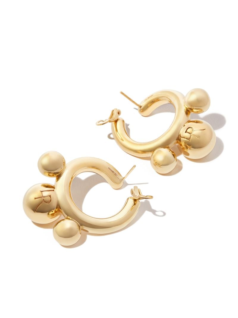 14k Yellow Gold Three Ball Earrings