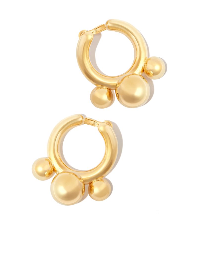 14k Yellow Gold Three Ball Earrings
