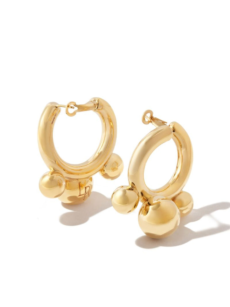 14k Yellow Gold Three Ball Earrings
