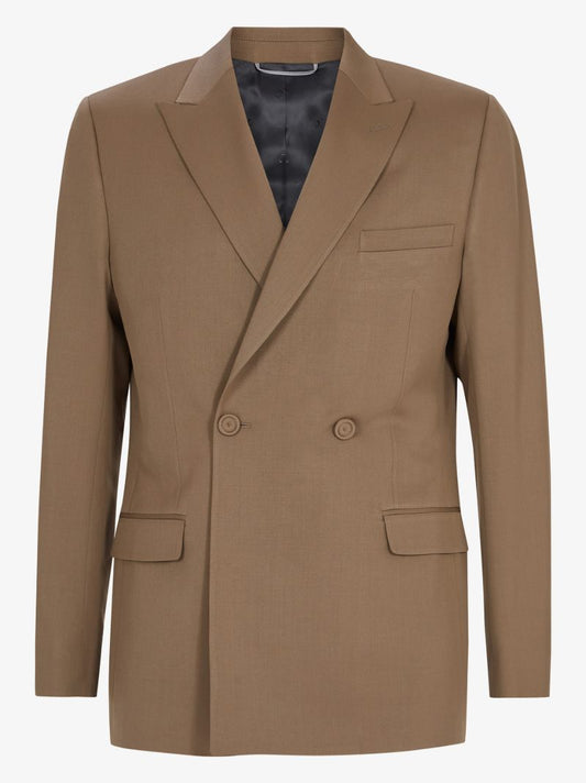 Brown Double-breated Wool Blazer