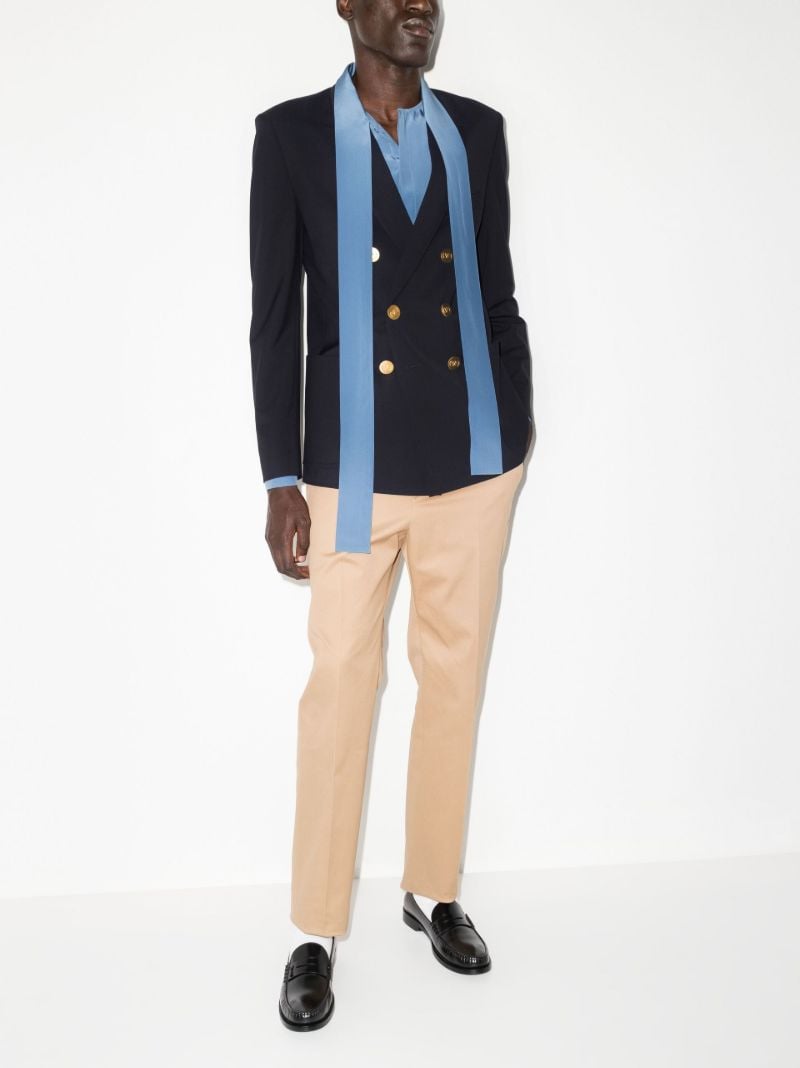 Blue Double-breasted Blazer