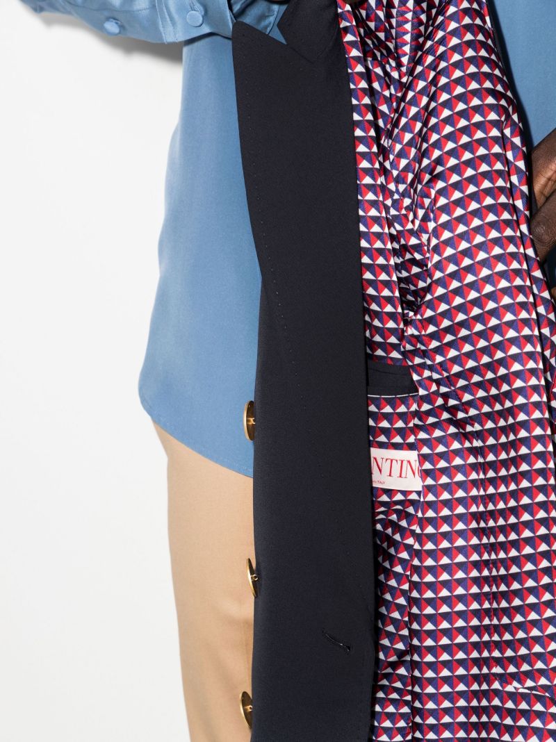 Blue Double-breasted Blazer