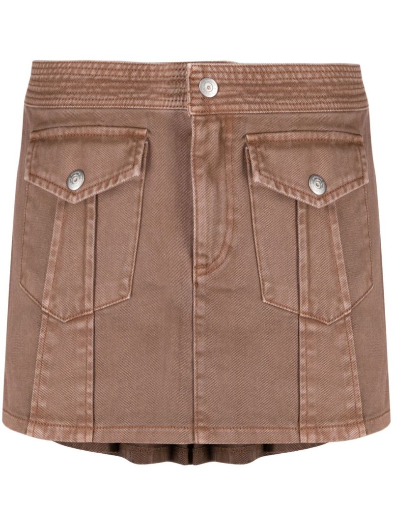 Brown Honda Pleated Mini Skirt