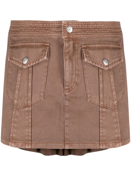 Brown Honda Pleated Mini Skirt