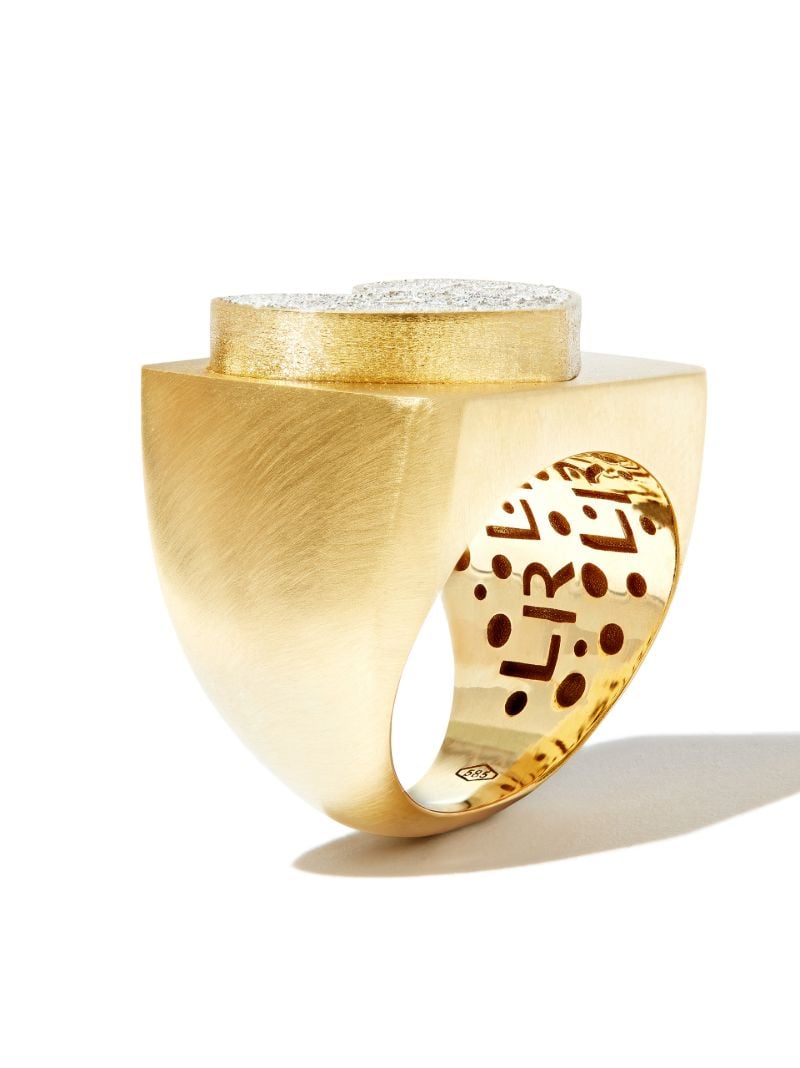 14k Yellow Gold Heart Signet Ring