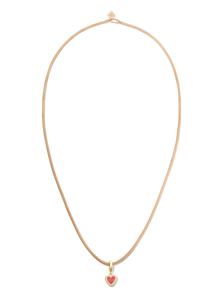 14k Yellow Gold Messy Heart Pendant Necklace