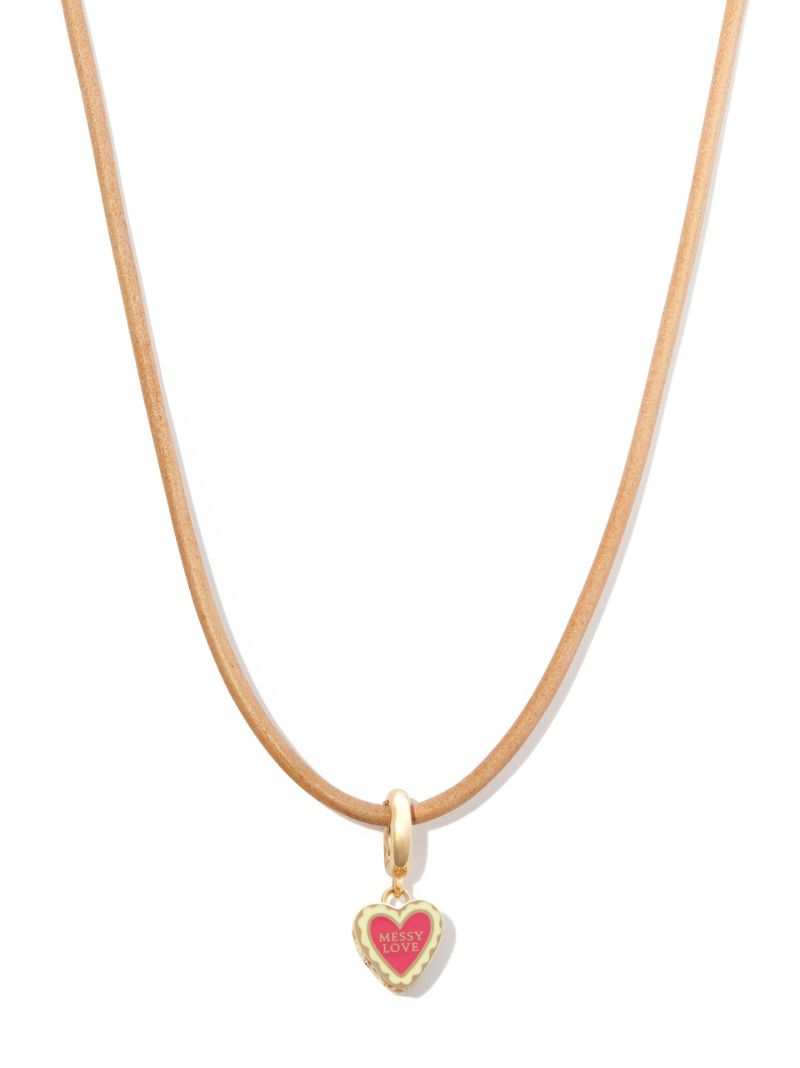 14k Yellow Gold Messy Heart Pendant Necklace