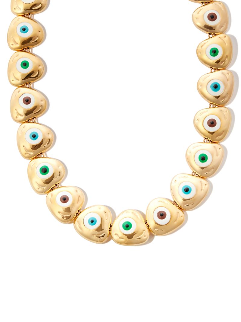 14k Yellow Gold Evil Eye Necklace