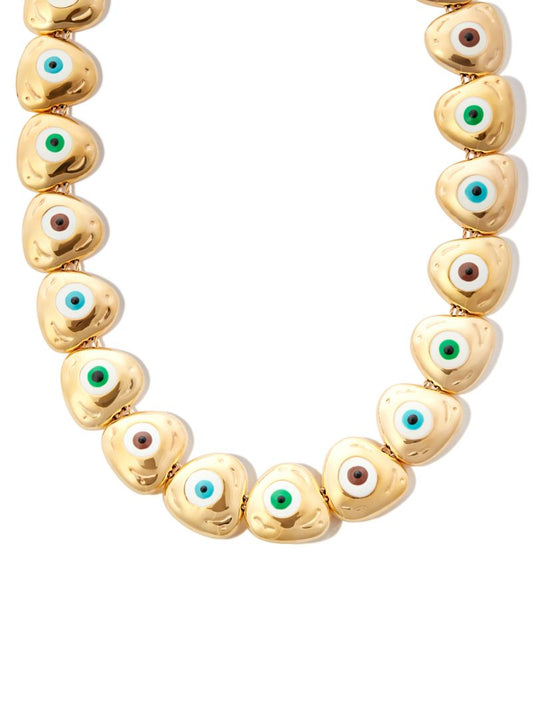 14k Yellow Gold Evil Eye Necklace