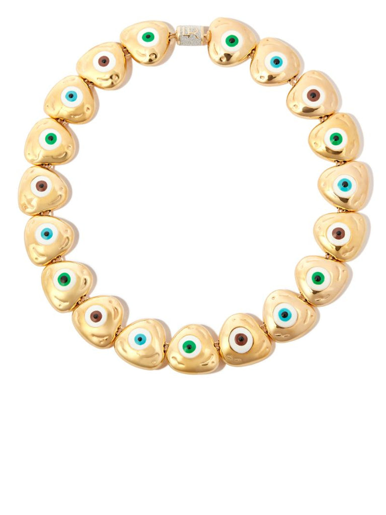 14k Yellow Gold Evil Eye Necklace