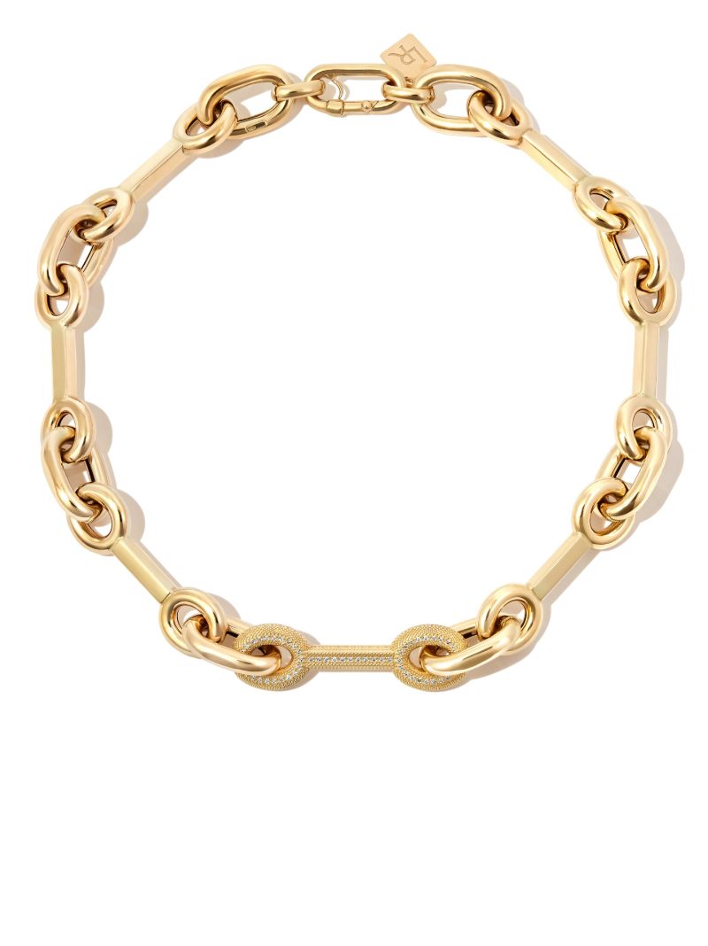 14k Yellow Gold Medium Diamond Chain Necklace