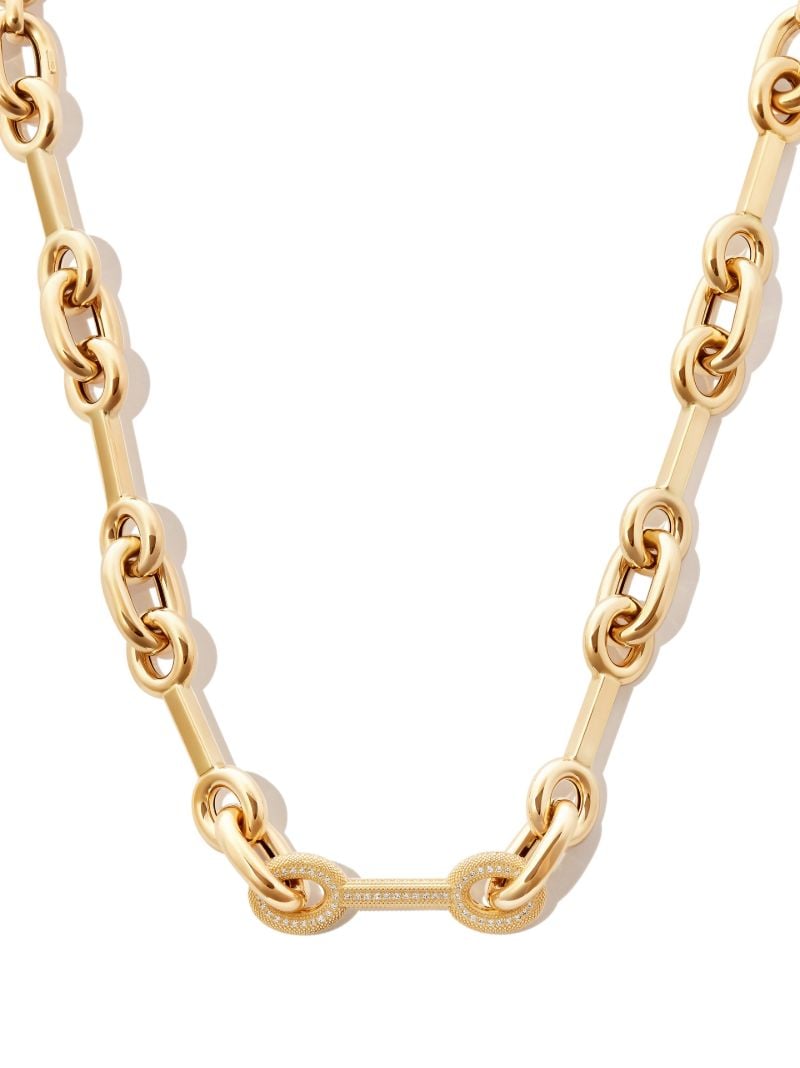 14k Yellow Gold Medium Diamond Chain Necklace