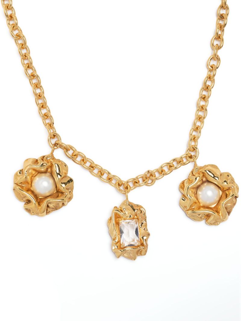 14kt Gold Plated Lola Crystal Charm Necklace