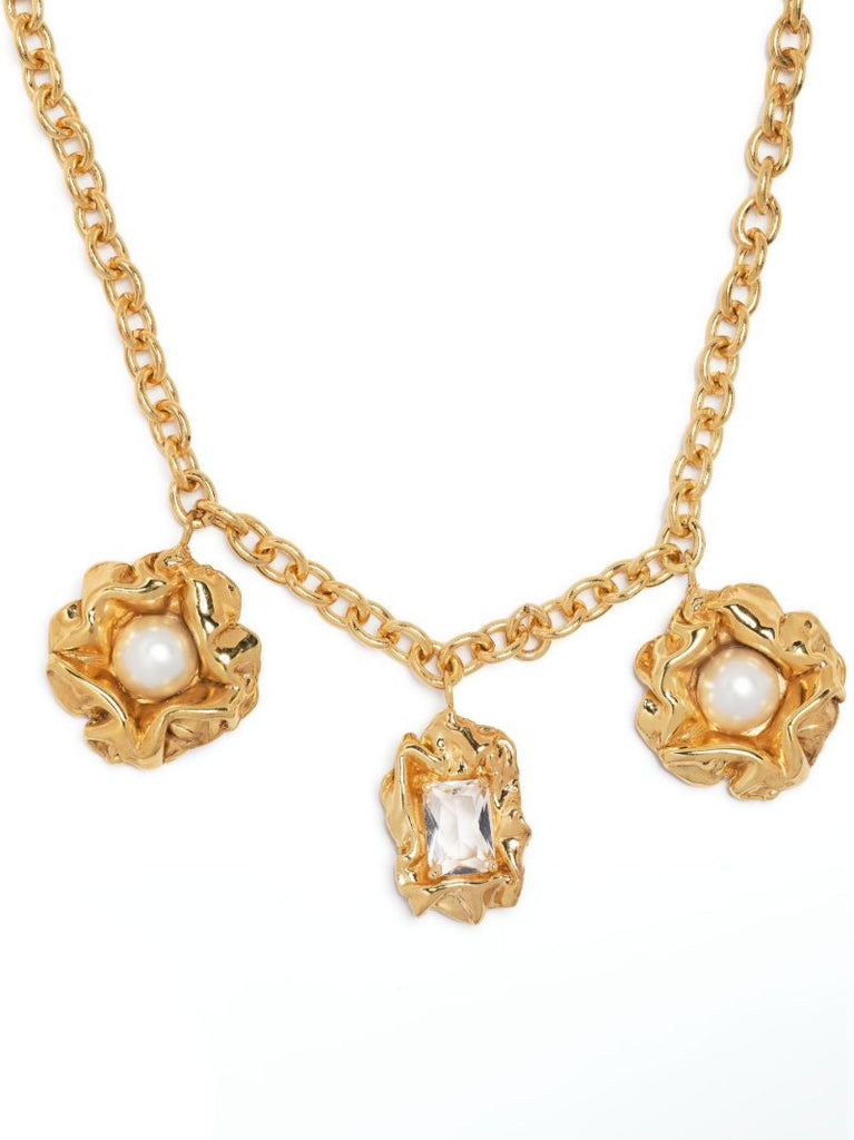 14kt Gold Plated Lola Crystal Charm Necklace