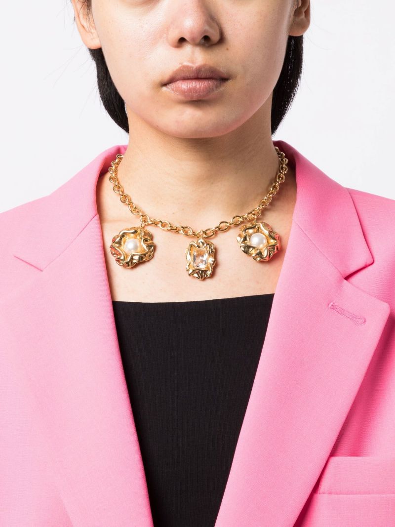 14kt Gold Plated Lola Crystal Charm Necklace