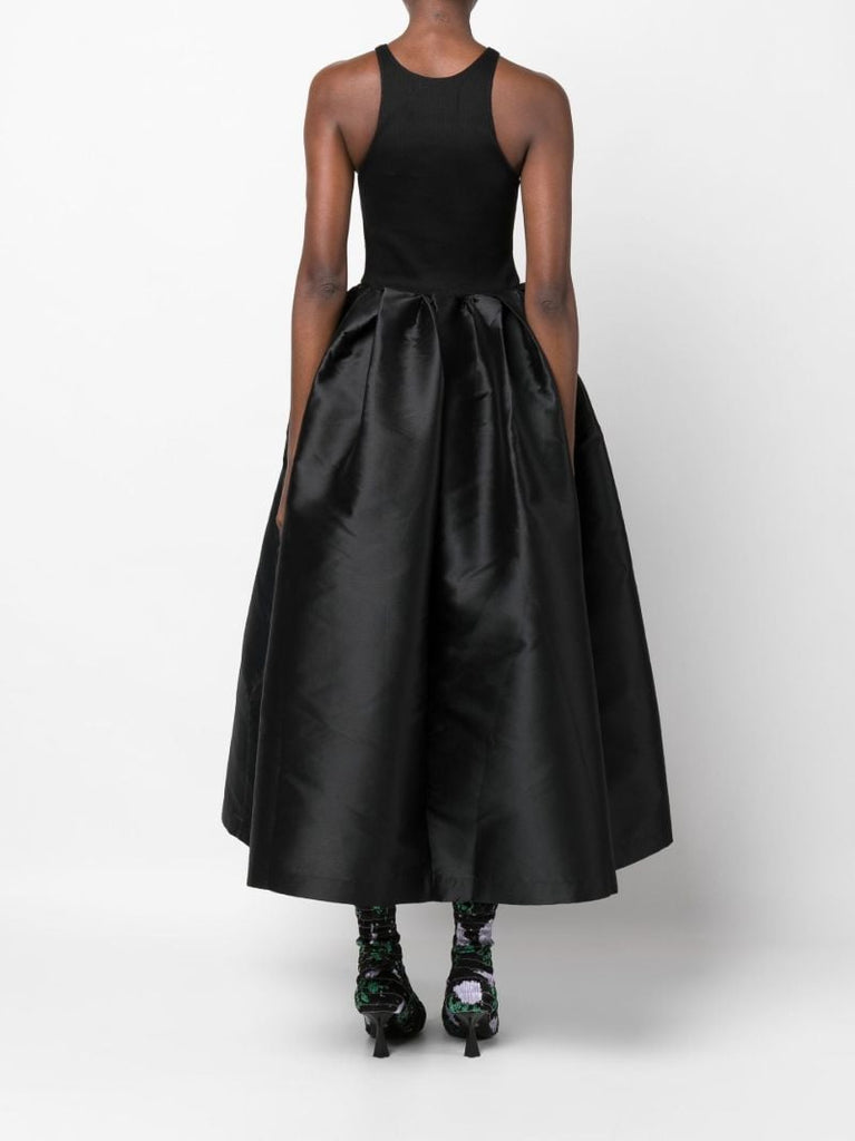Black A-line Midi Dress