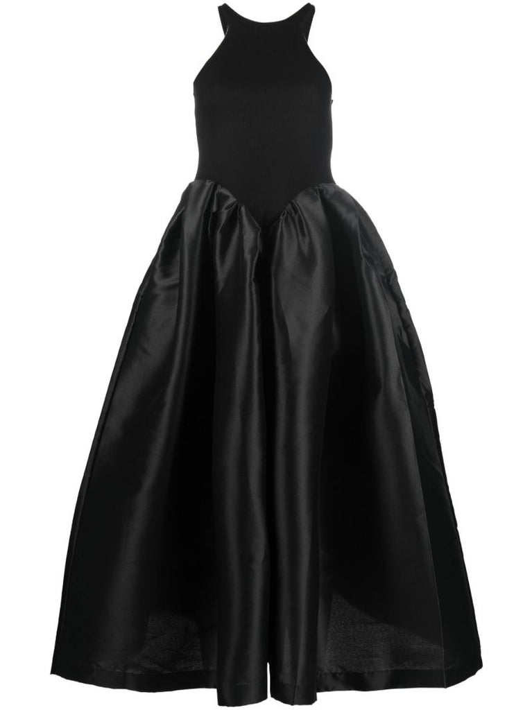 Black A-line Midi Dress