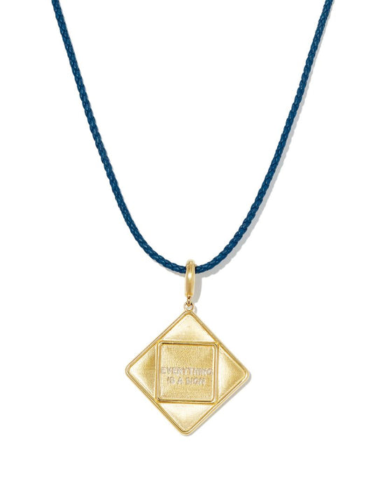 14k Yellow Gold Slogan Pendant Necklace