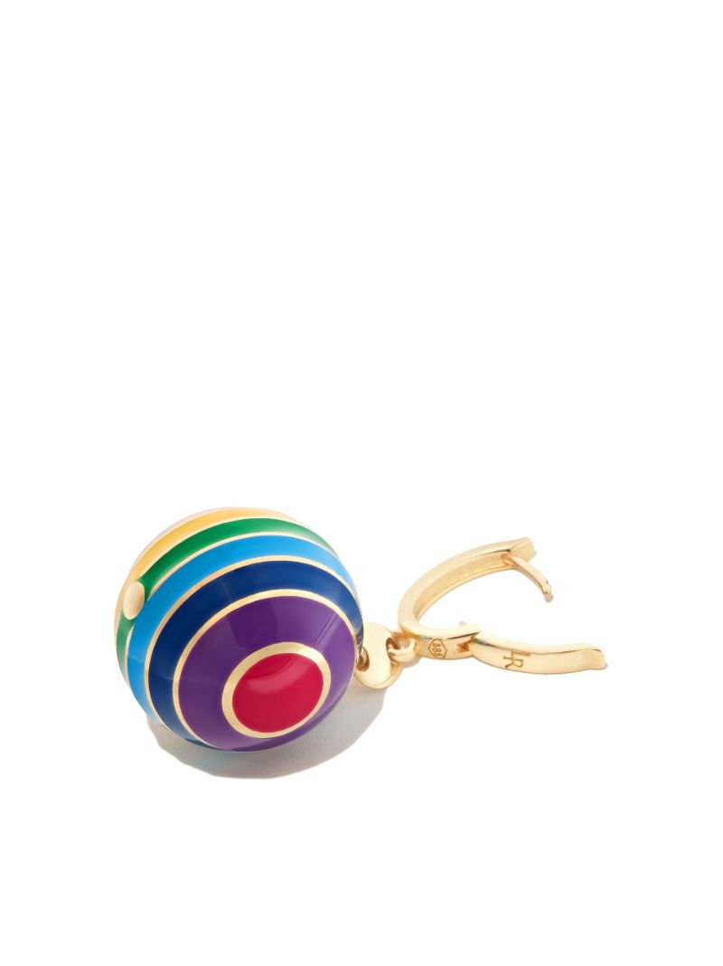 14k Yellow Gold Multi Stripe Drop Earrings