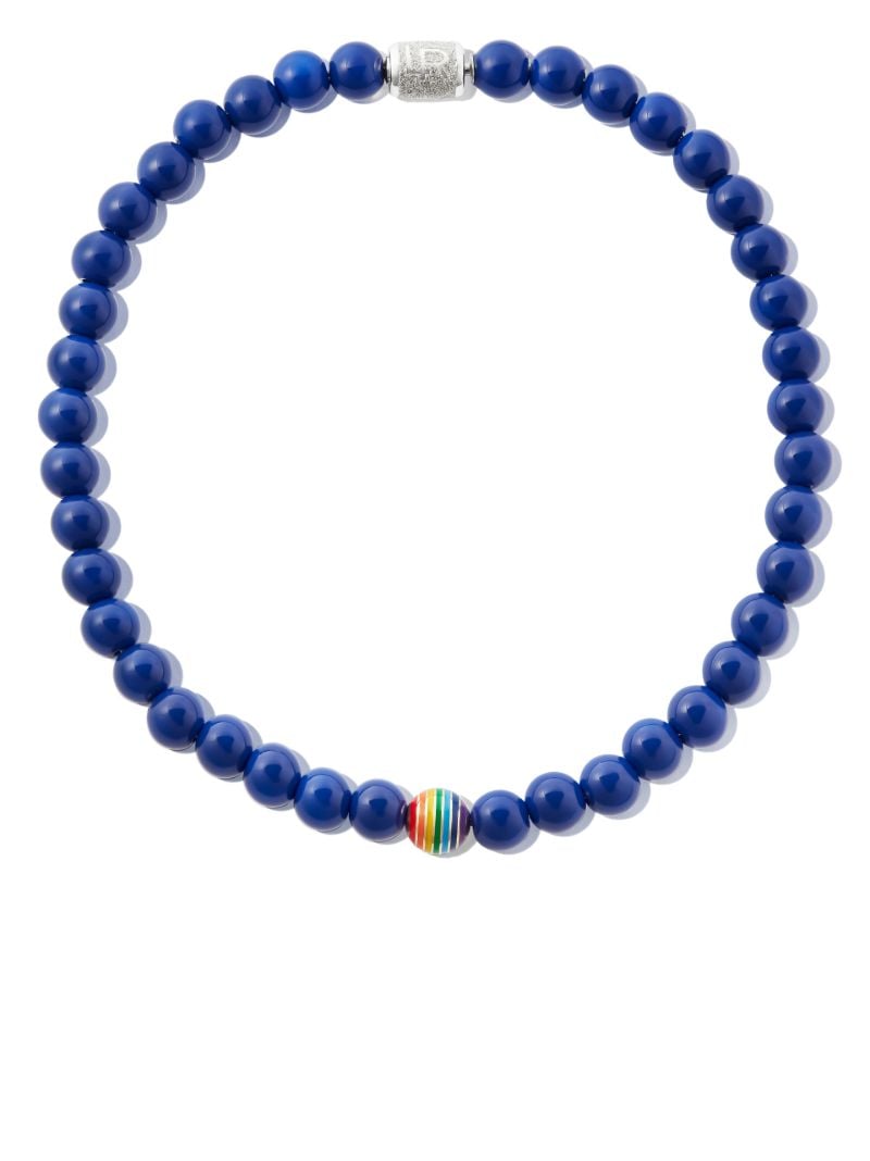 14k White Gold Enamel Necklace