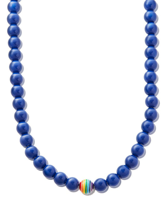 14k White Gold Enamel Necklace