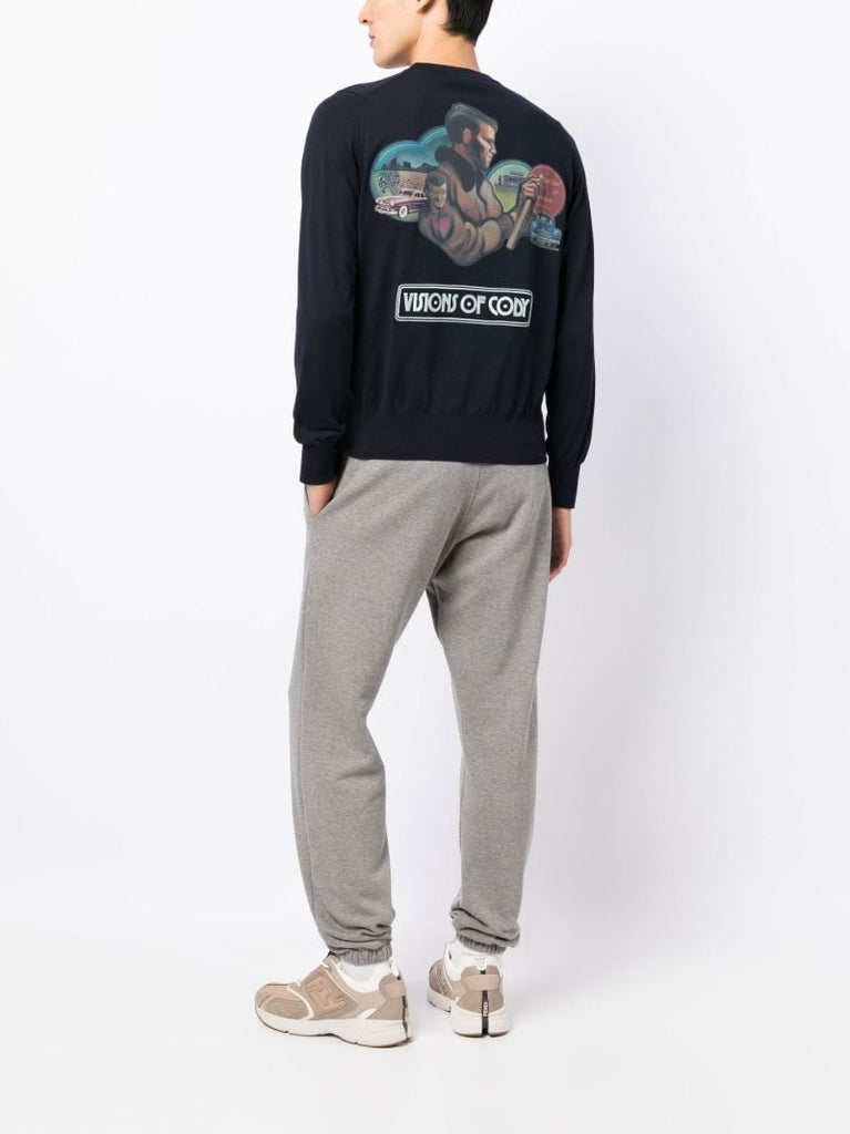 Blue Visions of Cody Embroidered Sweatshirt