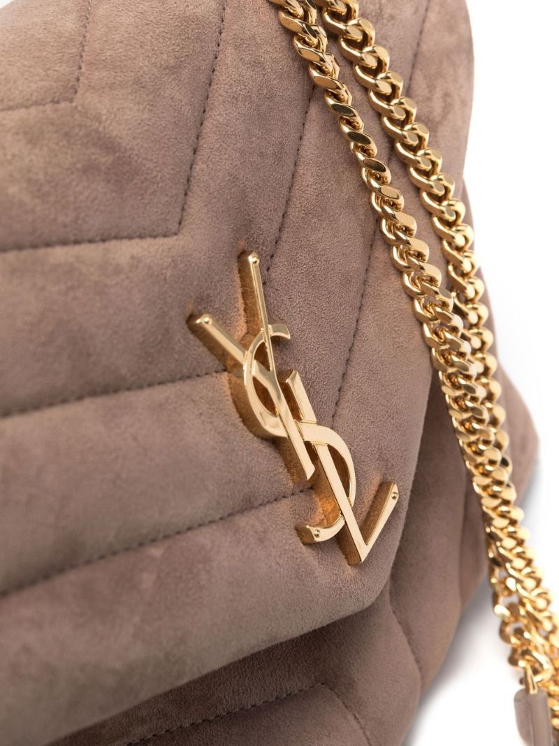 Brown Loulou Medium Suede Shoulder Bag