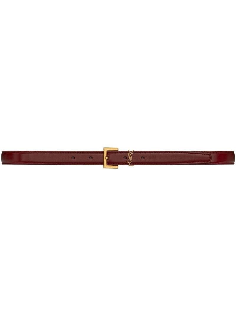 Red Logo Leather Belt
