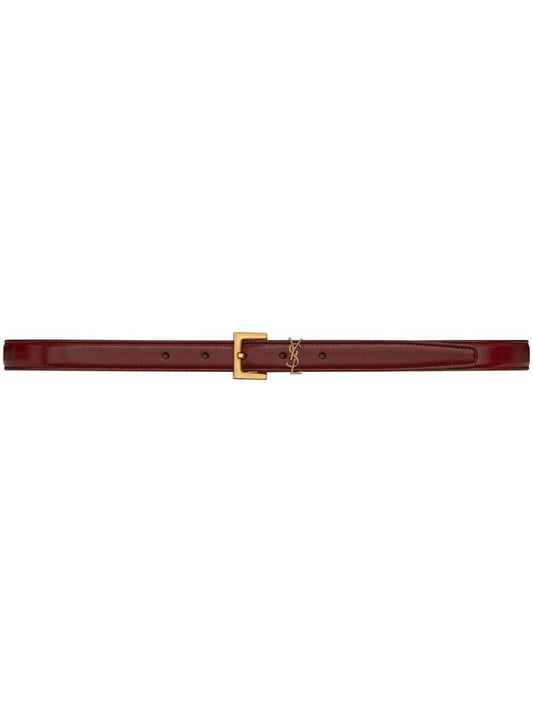 Red Logo Leather Belt