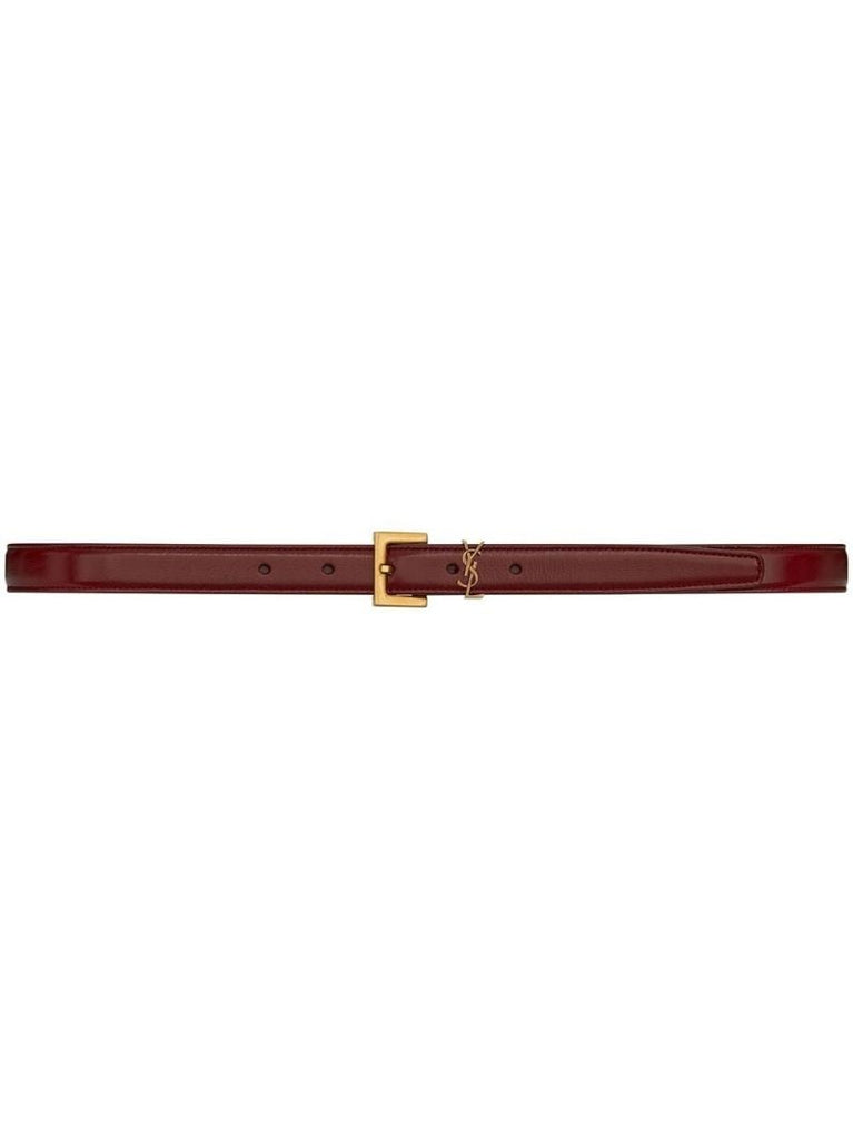 Red Logo Leather Belt