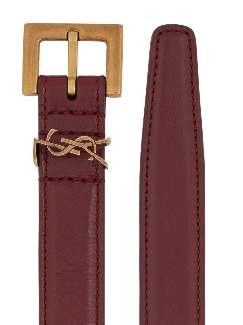 Red Logo Leather Belt