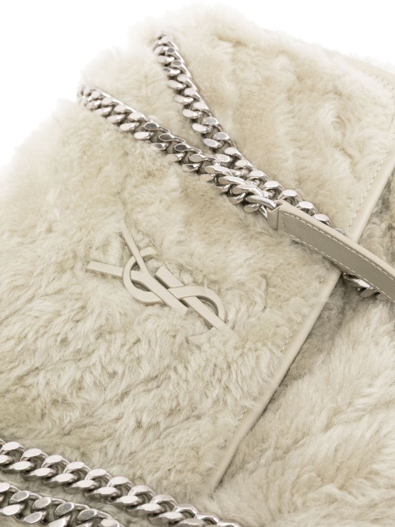 Beige Niki Shearling Shoulder Bag