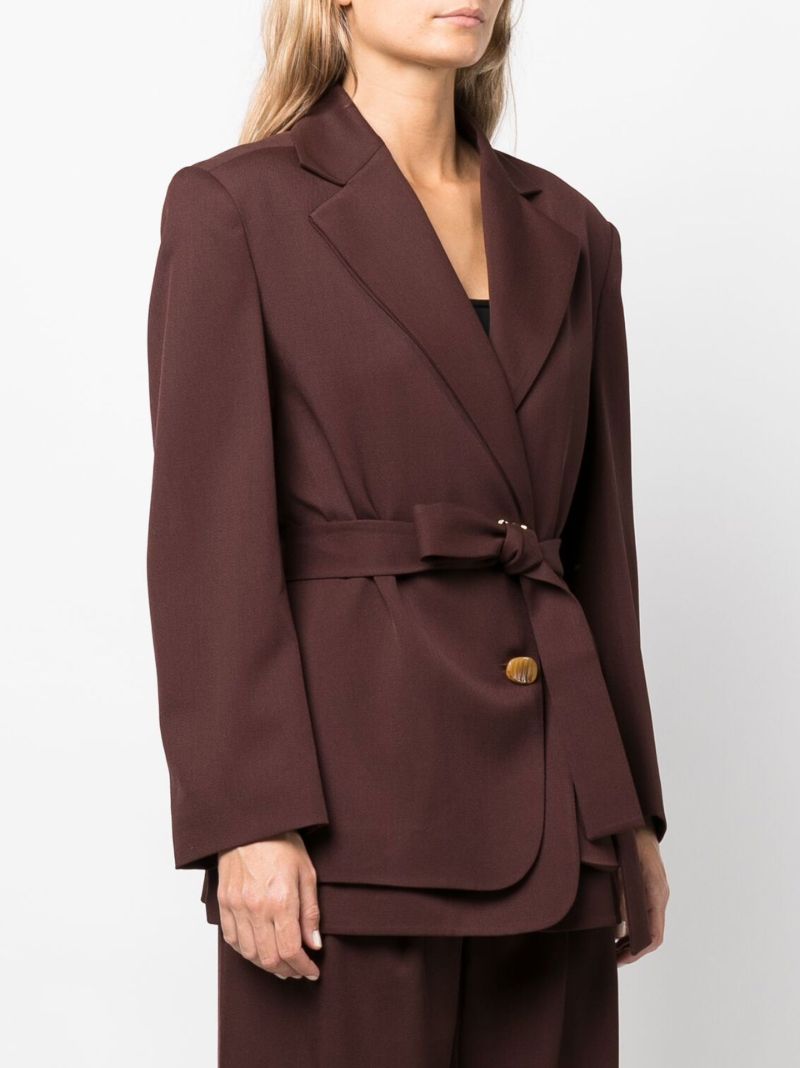 Red Simone Single-breasted Wool Blazer