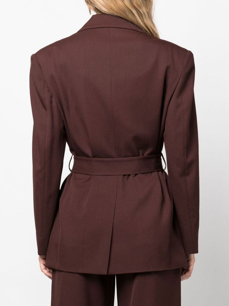 Red Simone Single-breasted Wool Blazer