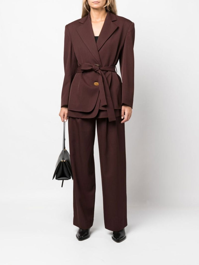 Red Simone Single-breasted Wool Blazer