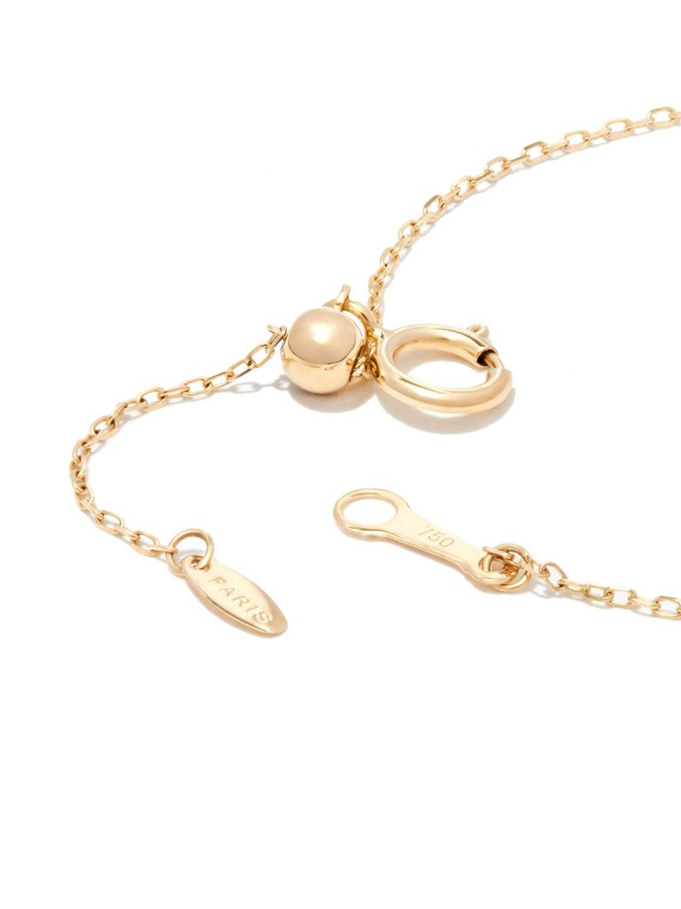 18k Yellow Gold Floating Diamond Heart Bracelet