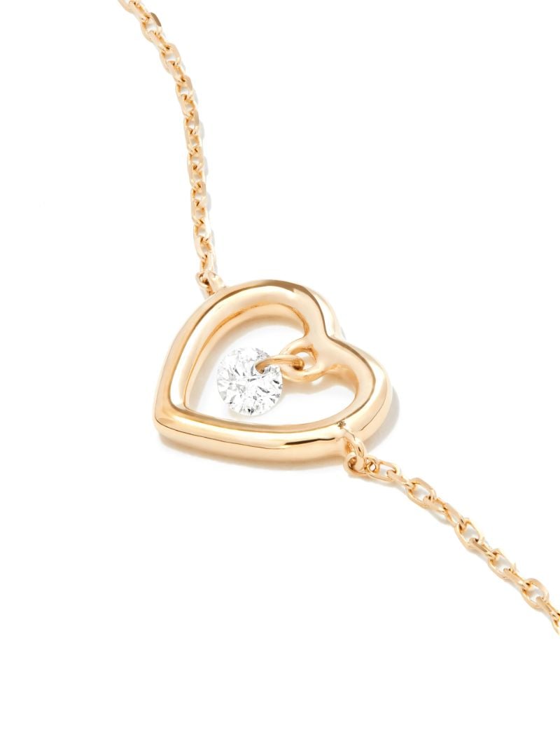18k Yellow Gold Floating Diamond Heart Bracelet