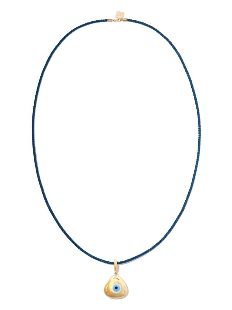 14k Yellow Gold Eye Pendant Necklace