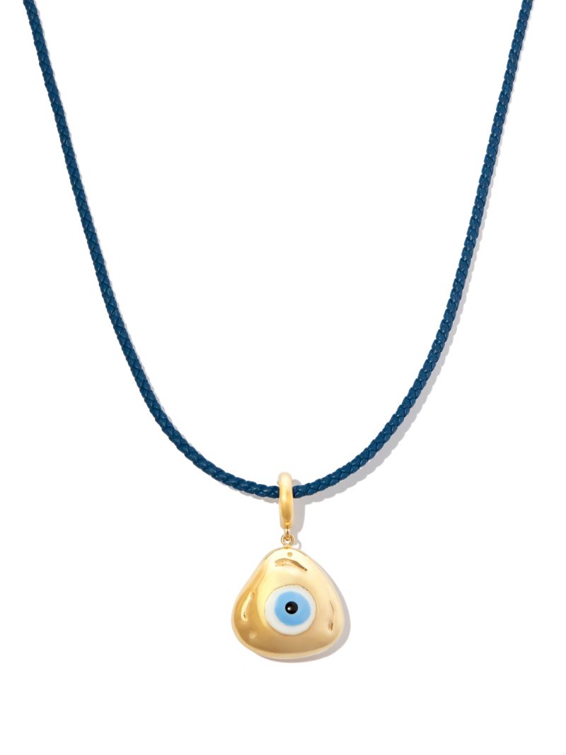 14k Yellow Gold Eye Pendant Necklace