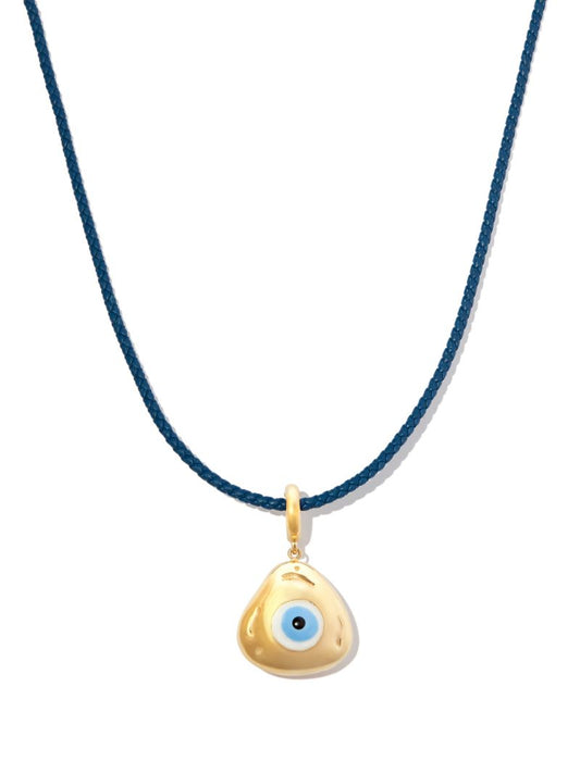 14k Yellow Gold Eye Pendant Necklace