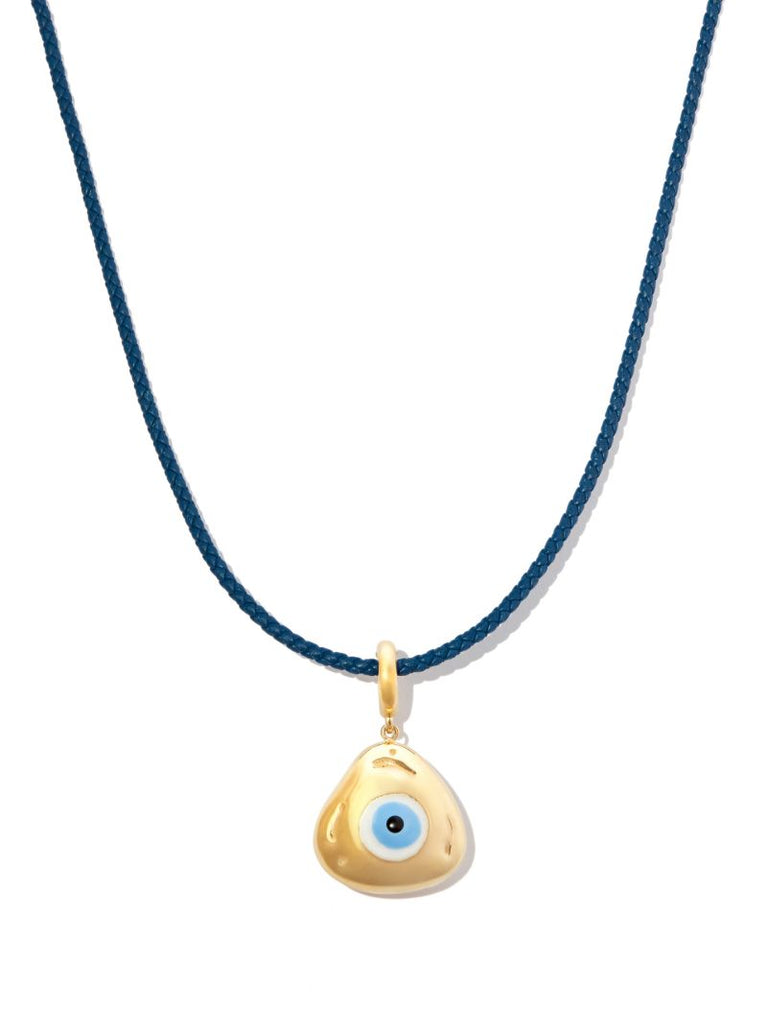 14k Yellow Gold Eye Pendant Necklace