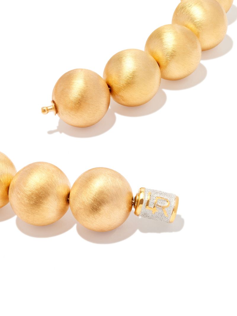 14k Yellow Gold Large Beaded Necklace