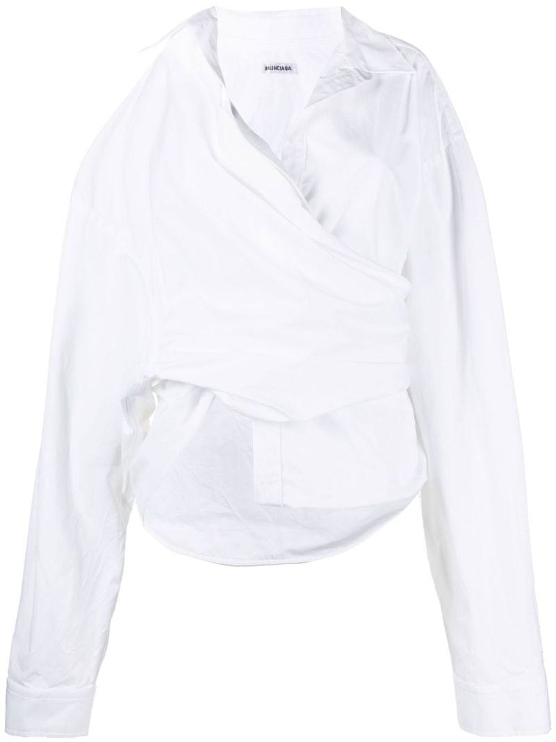 White Wrap Cotton Shirt