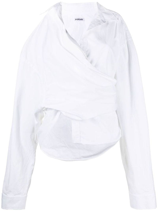 White Wrap Cotton Shirt
