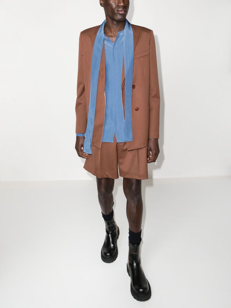 Scarf Collar Washed Silk Shirt